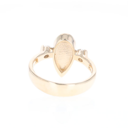 Meteorite Pear Shape Inlay Ring