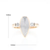 Meteorite Pear Shape Inlay Ring
