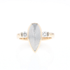 Meteorite Pear Shape Inlay Ring