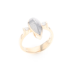 Meteorite Pear Shape Inlay Ring