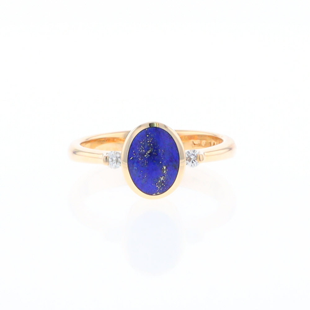 Oval Lapis Diamond Ring