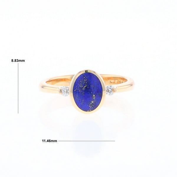 Oval Lapis Diamond Ring