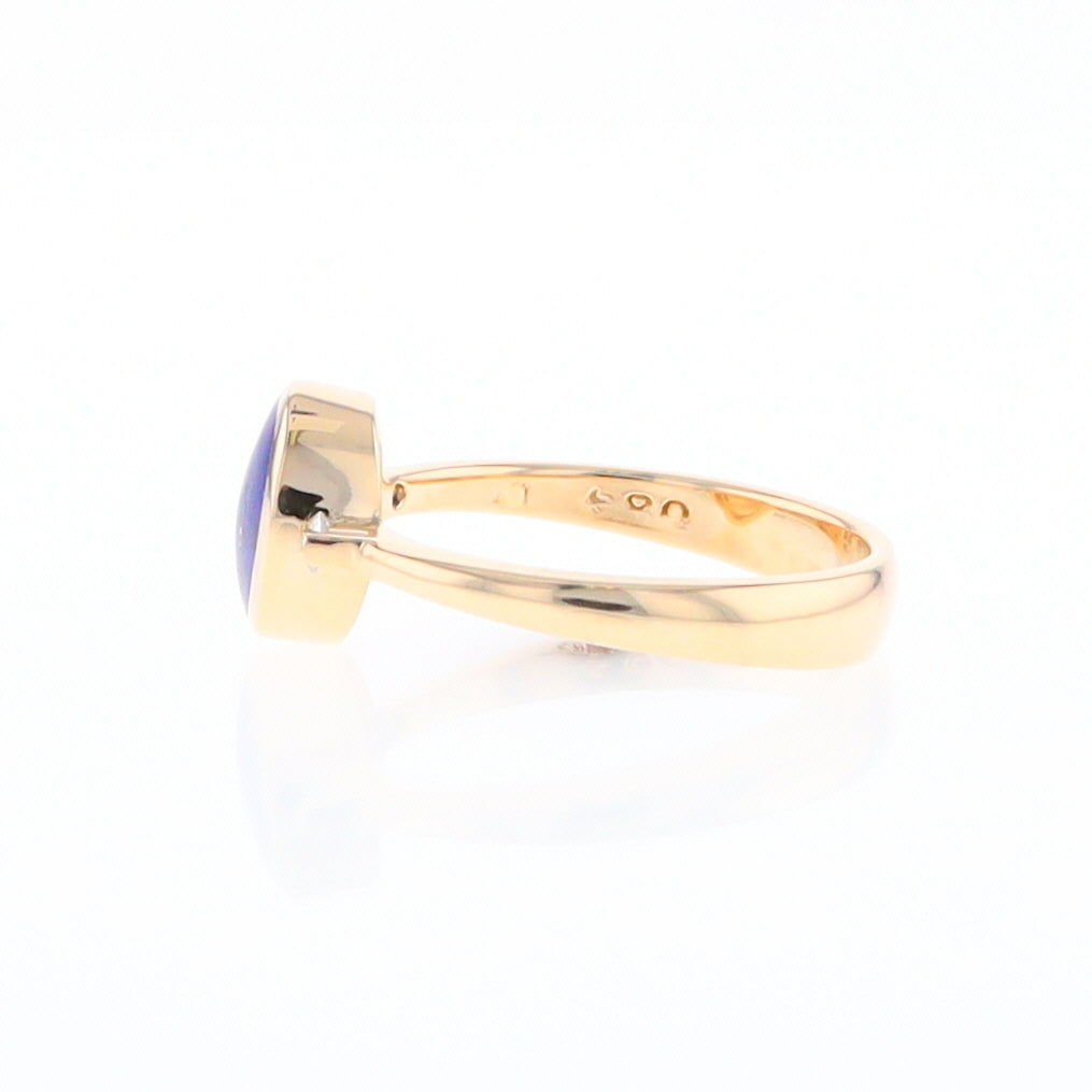 Oval Lapis Diamond Ring