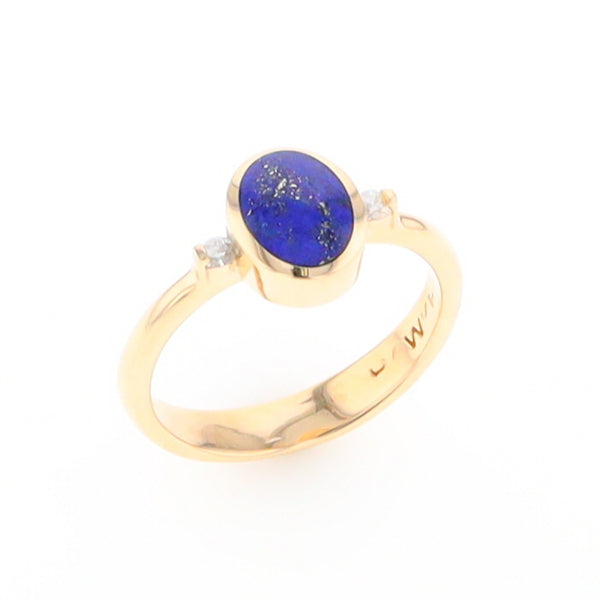 Oval Lapis Diamond Ring