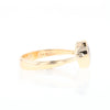 Gold Quartz Ring Oval Inlaid Design Center with .06ctw Round Diamonds