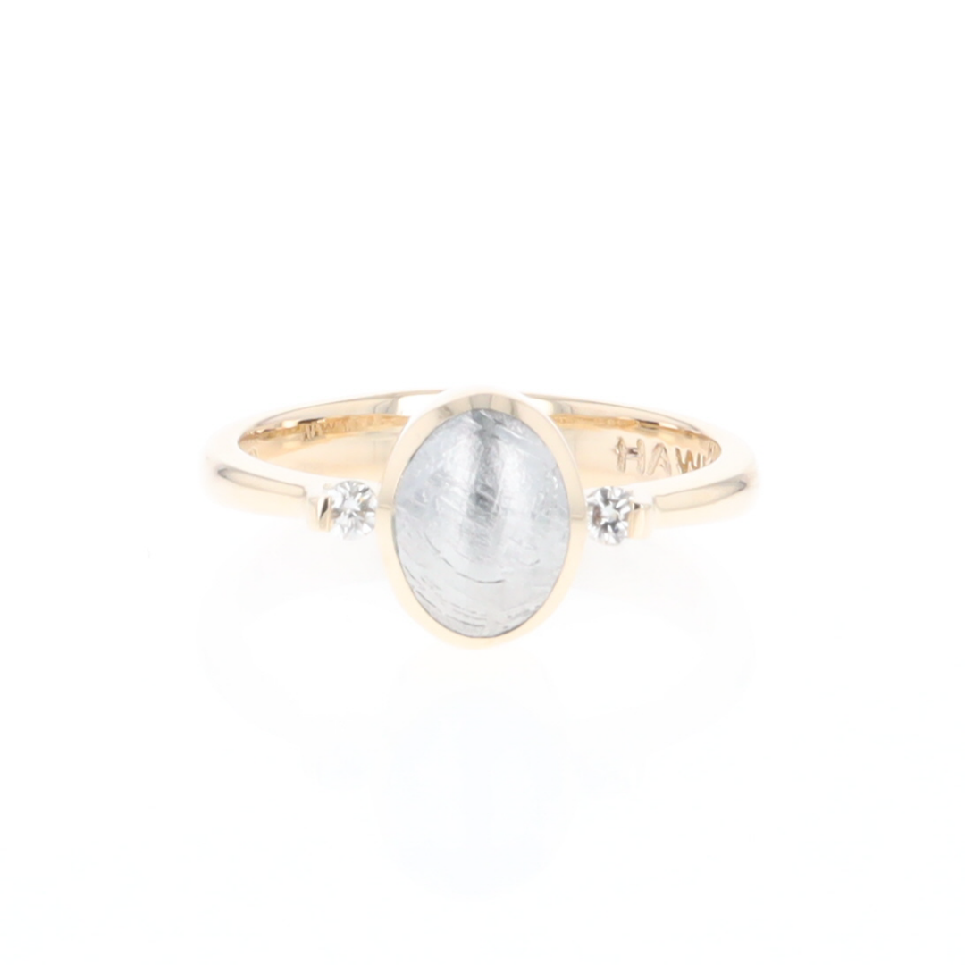 Meteorite Oval Inlay Ring
