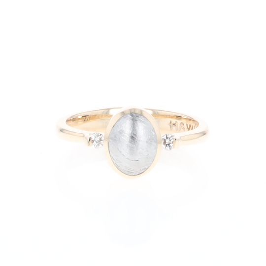 Meteorite Oval Inlay Ring