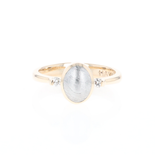 Meteorite Oval Inlay Ring