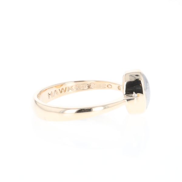 Meteorite Oval Inlay Ring