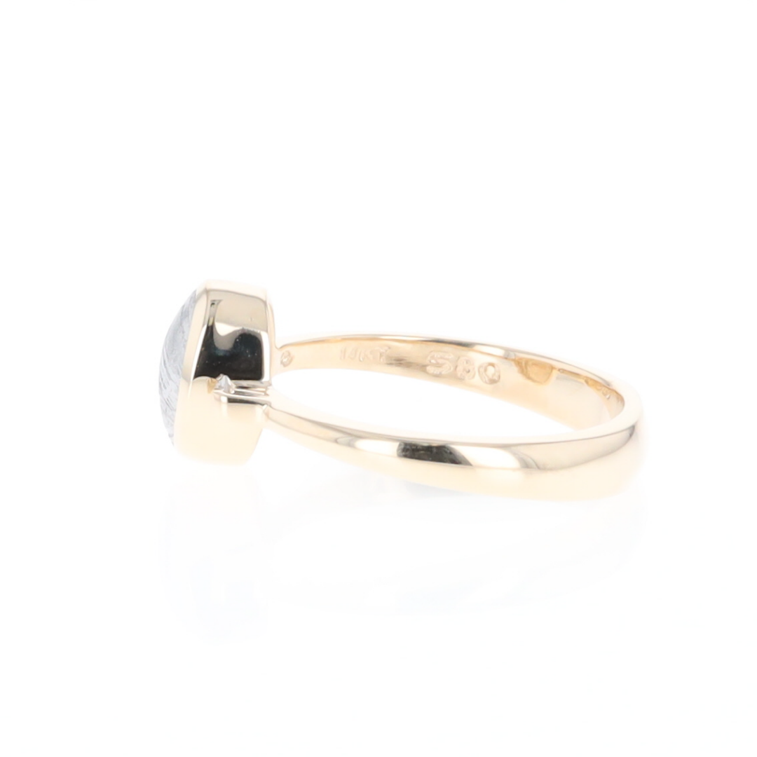 Meteorite Oval Inlay Ring