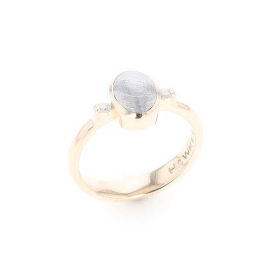 Meteorite Oval Inlay Ring