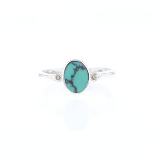 Oval Turquoise Diamond Ring