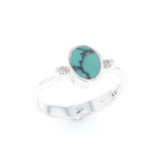 Oval Turquoise Diamond Ring