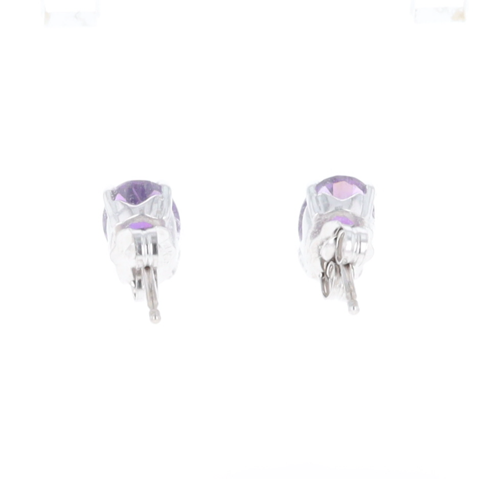 Oval Amethyst Stud Earrings