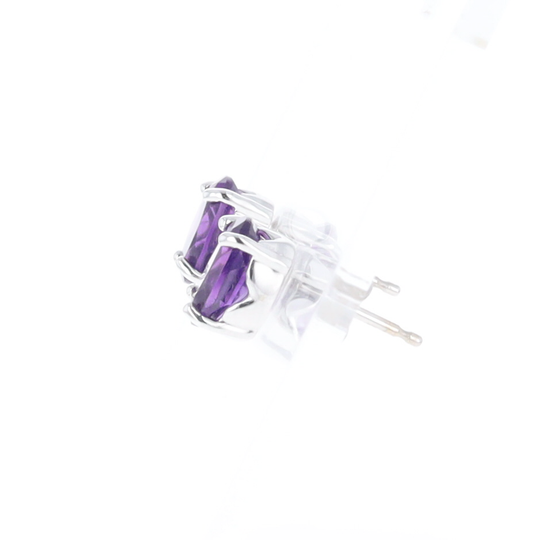 Oval Amethyst Stud Earrings