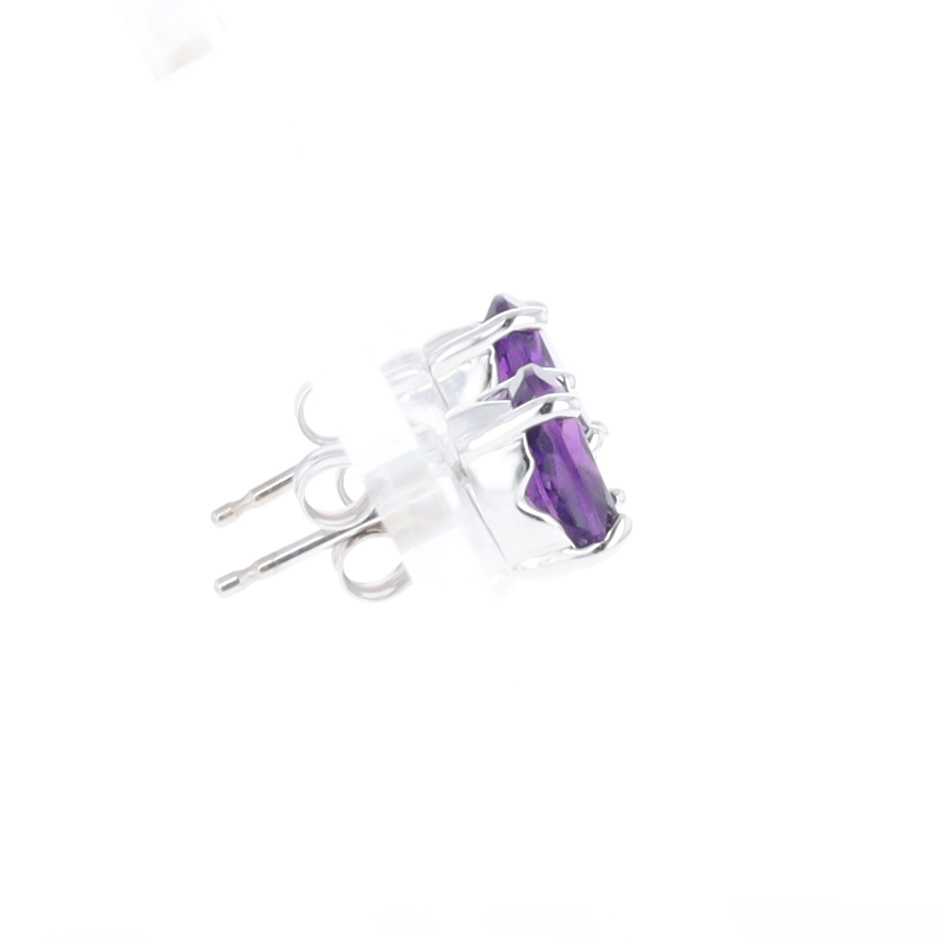 Oval Amethyst Stud Earrings