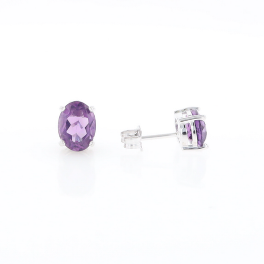 Amethyst Stud Earrings