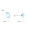 Oval Blue Topaz Stud Earrings