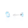 Oval Blue Topaz Stud Earrings