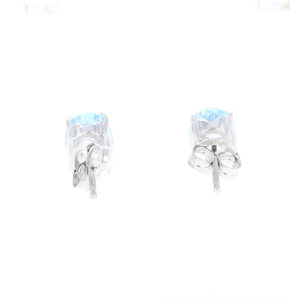 Oval Blue Topaz Stud Earrings