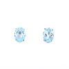 Oval Blue Topaz Stud Earrings