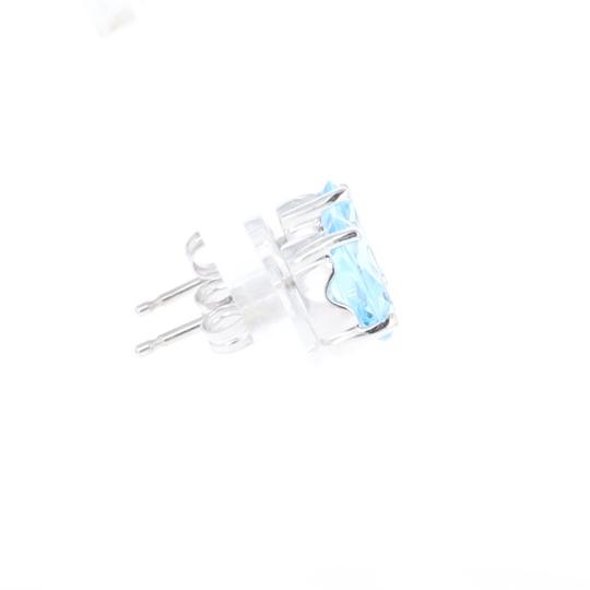 Oval Blue Topaz Stud Earrings
