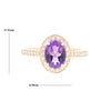 Oval Amethyst with Diamond Halo Ring
