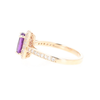 Oval Amethyst with Diamond Halo Ring