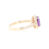 Oval Amethyst with Diamond Halo Ring