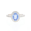 Oval Ceylon Sapphire with Diamond Halo Ring