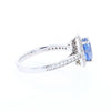 Oval Ceylon Sapphire with Diamond Halo Ring