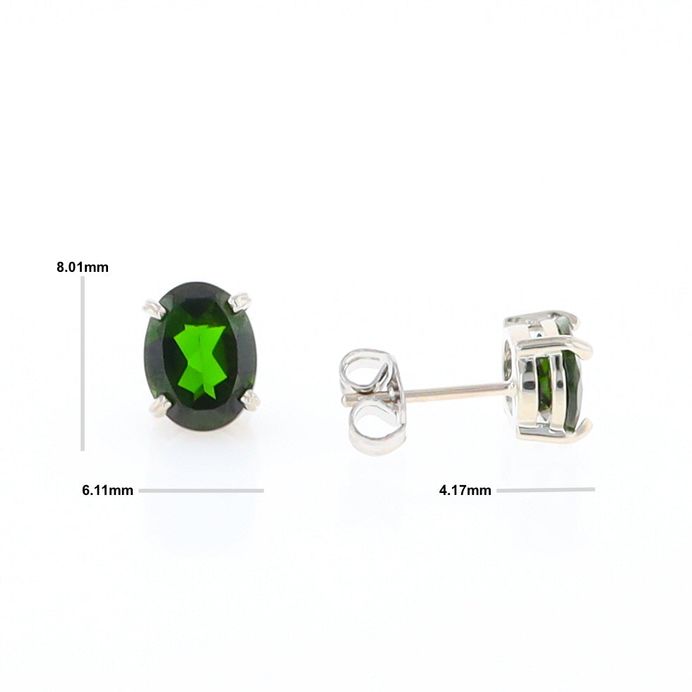 Chrome Diopside Solitaire Studs