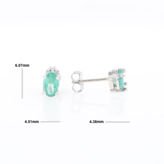 Oval Emerald Stud Earrings