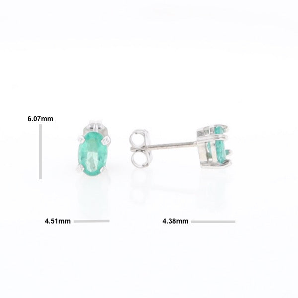 Oval Emerald Stud Earrings