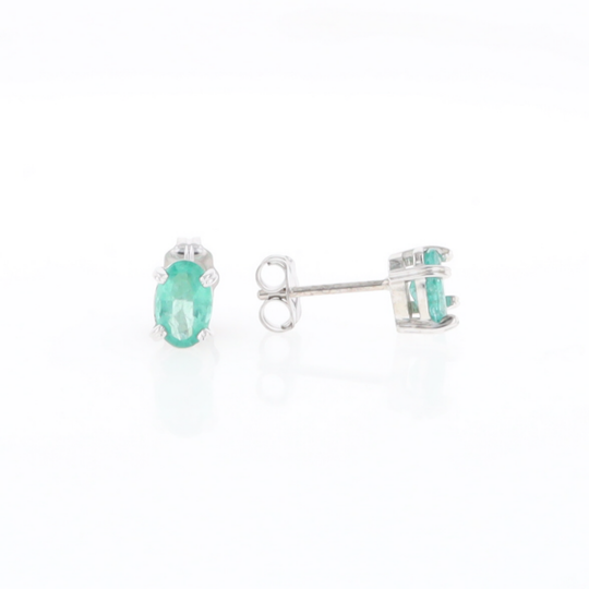 Oval Emerald Stud Earrings