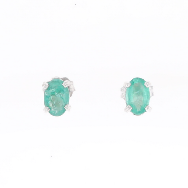 Oval Emerald Stud Earrings