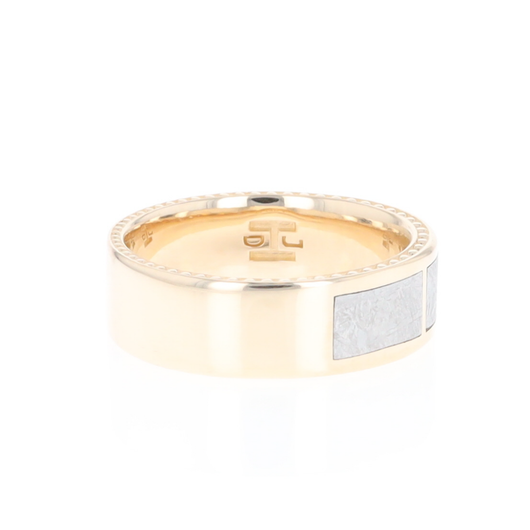 3 Section Men's Meteorite  Milgrain Topped Ring