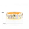 Gold Quartz Ring 3 Section Rectangle Inlaid Band