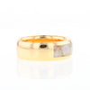 Gold Quartz Ring 3 Section Rectangle Inlaid Design Band