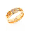 Gold Quartz Ring Rectangle Inlaid with Natural Nugget Sides