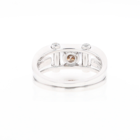 Men's Contemporary White Gold Industrial Brown Diamond Ring