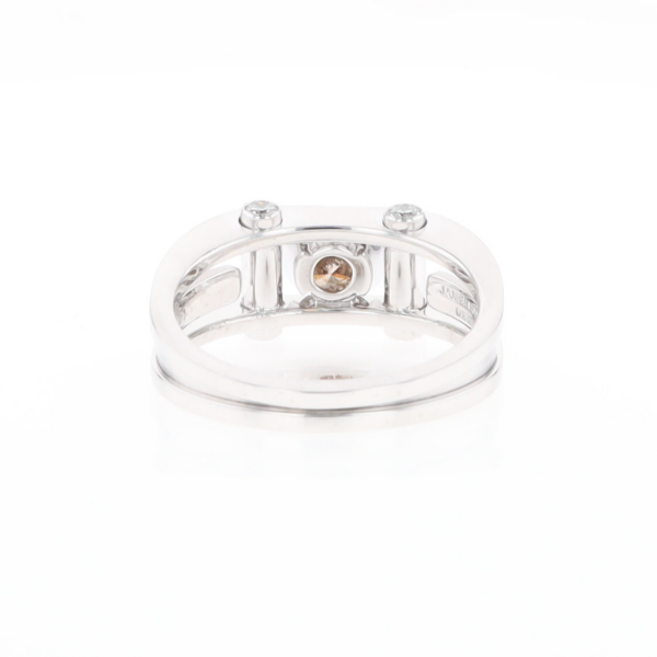 Men's Contemporary White Gold Industrial Brown Diamond Ring