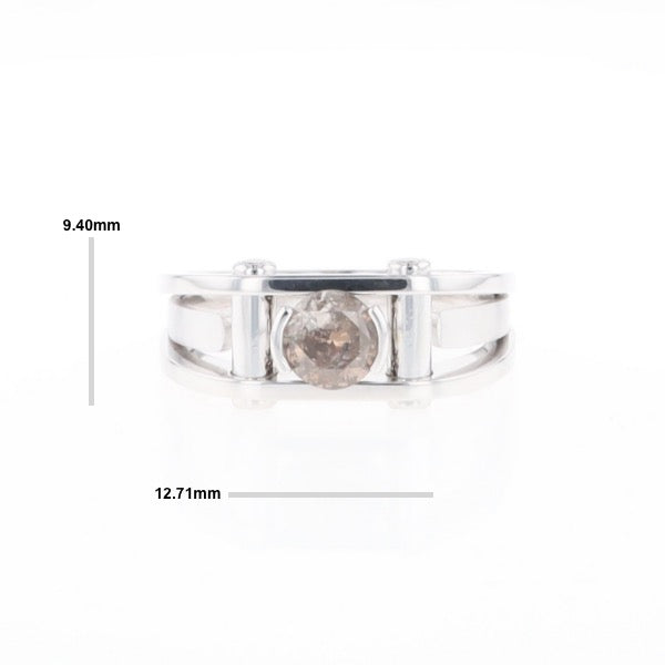 Men's Contemporary White Gold Industrial Brown Diamond Ring