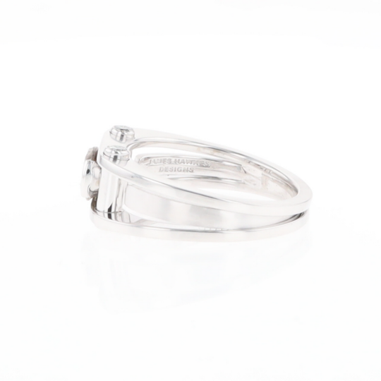 Men's Contemporary White Gold Industrial Brown Diamond Ring