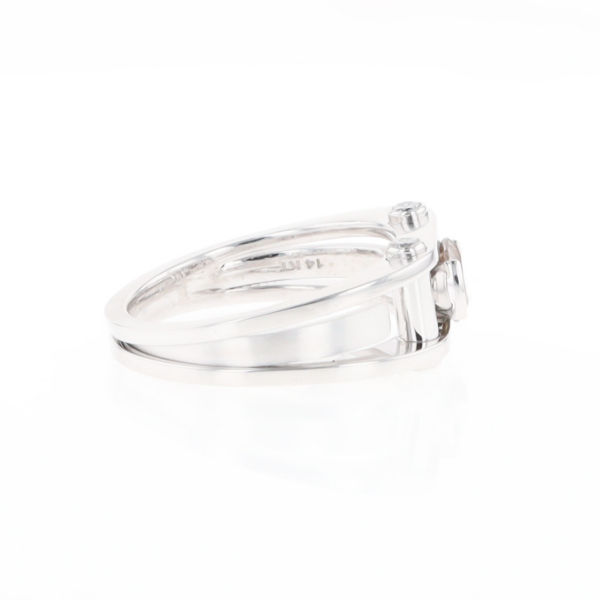 Men's Contemporary White Gold Industrial Brown Diamond Ring