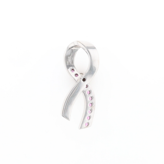 Pink Sapphire Breast Cancer Ribbon Pendant