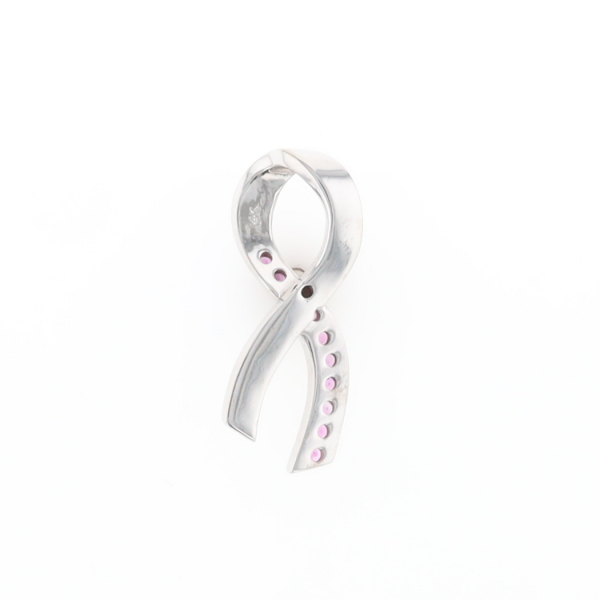 Pink Sapphire Breast Cancer Ribbon Pendant