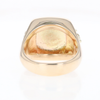 Meteorite Ring Double Side Natural Nuggets Rectangle Inlaid Center