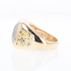 Meteorite Ring Double Side Natural Nuggets Rectangle Inlaid Center