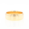 Gold Quartz Ring 3 Section Rectangle Inlaid Milgrain Border Band